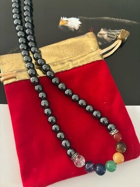 🔮 Unisex 20” Hematite Chakra Necklace 📿